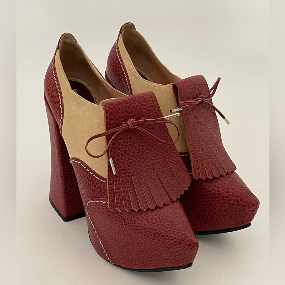 Vivienne Westwood ELEVATED BURGUNDY GRAINY LEATHER IT37 US6.5